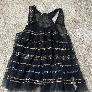 Free People Black Sequin Top Size M